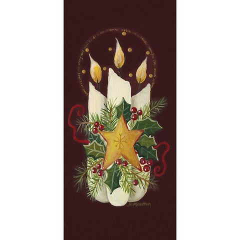 Star Candle Gold Ornate Wood Framed Art Print with Double Matting by Moulton, Jo