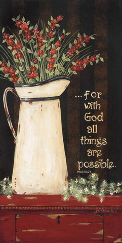 All Things Are Possible Black Ornate Wood Framed Art Print with Double Matting by Moulton, Jo