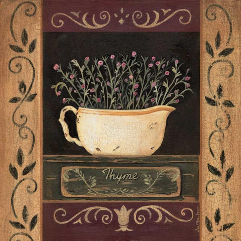 Thyme Black Ornate Wood Framed Art Print with Double Matting by Moulton, Jo