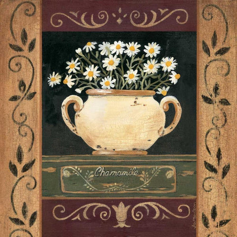 Chamomile Gold Ornate Wood Framed Art Print with Double Matting by Moulton, Jo