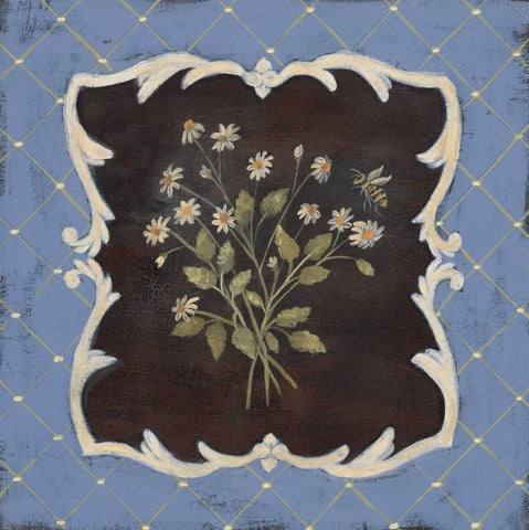 Sweet Chamomile Black Ornate Wood Framed Art Print with Double Matting by Moulton, Jo