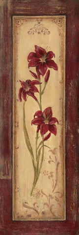 Crimson Blooms II Black Ornate Wood Framed Art Print with Double Matting by Moulton, Jo