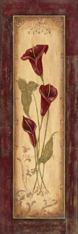 Crimson Blooms I Black Ornate Wood Framed Art Print with Double Matting by Moulton, Jo