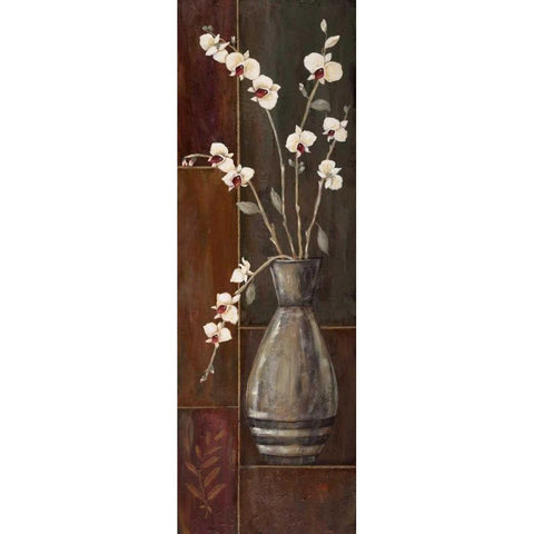 Delicate Orchids I White Modern Wood Framed Art Print by Moulton, Jo