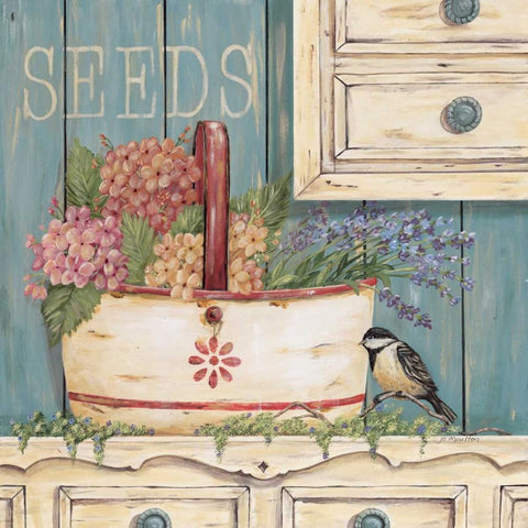 Seeds White Modern Wood Framed Art Print by Moulton, Jo