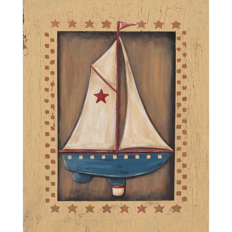 Sailboat White Modern Wood Framed Art Print by Moulton, Jo