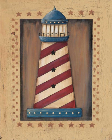 Lighthouse White Modern Wood Framed Art Print with Double Matting by Moulton, Jo