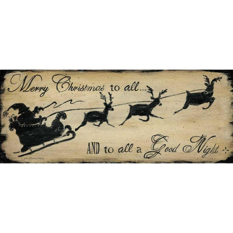 Merry Christmas to All White Modern Wood Framed Art Print by Moulton, Jo