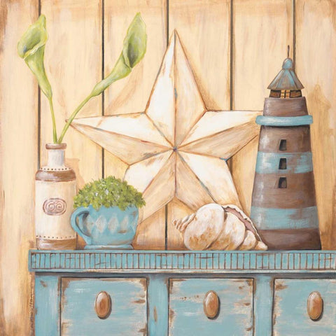 Coastal Cupboard I Black Modern Wood Framed Art Print by Moulton, Jo