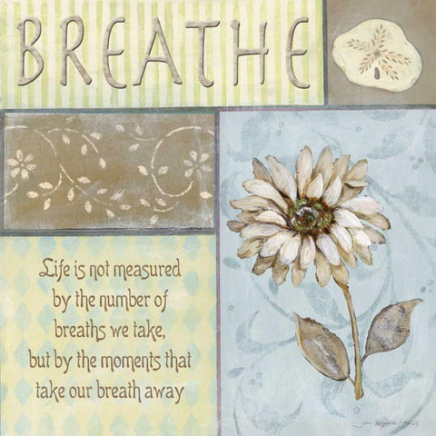 Breathe Gold Ornate Wood Framed Art Print with Double Matting by Moulton, Jo