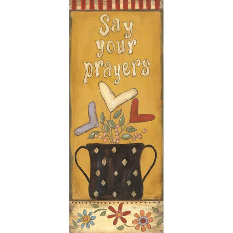 Say Your Prayers Black Modern Wood Framed Art Print with Double Matting by Moulton, Jo