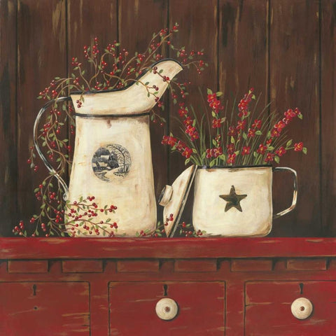 Red Cupboard I Black Modern Wood Framed Art Print with Double Matting by Moulton, Jo