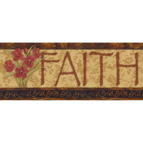 Faith Gold Ornate Wood Framed Art Print with Double Matting by Moulton, Jo