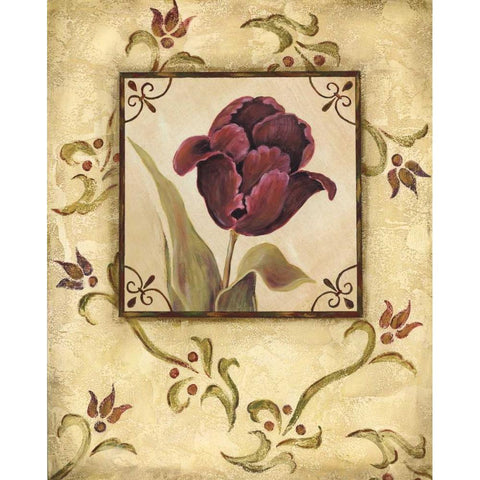 Purple Tulip II White Modern Wood Framed Art Print by Moulton, Jo