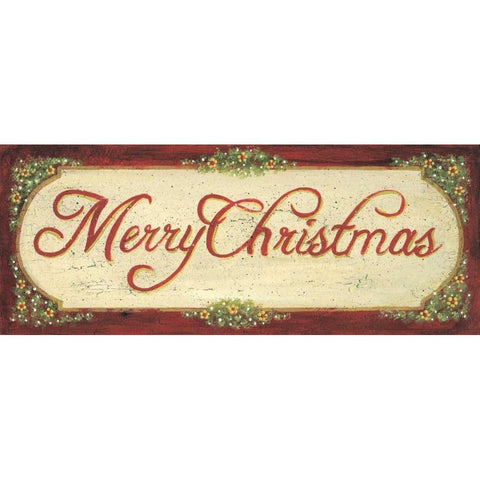 Merry Christmas White Modern Wood Framed Art Print by Moulton, Jo