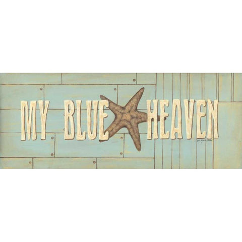 My Blue Heaven Gold Ornate Wood Framed Art Print with Double Matting by Moulton, Jo