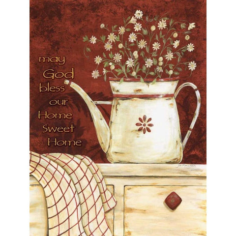 May God Bless Black Modern Wood Framed Art Print by Moulton, Jo
