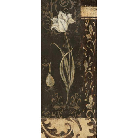 Black and White Tulip Gold Ornate Wood Framed Art Print with Double Matting by Moulton, Jo