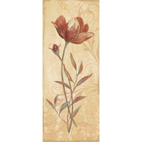 Terra Blooms I White Modern Wood Framed Art Print by Moulton, Jo