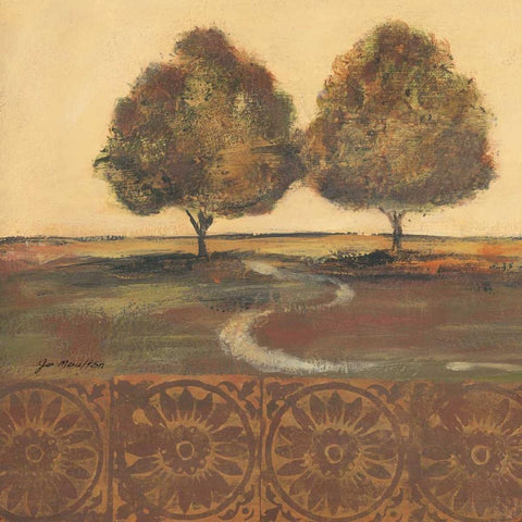 Autumn Duo Black Ornate Wood Framed Art Print with Double Matting by Moulton, Jo