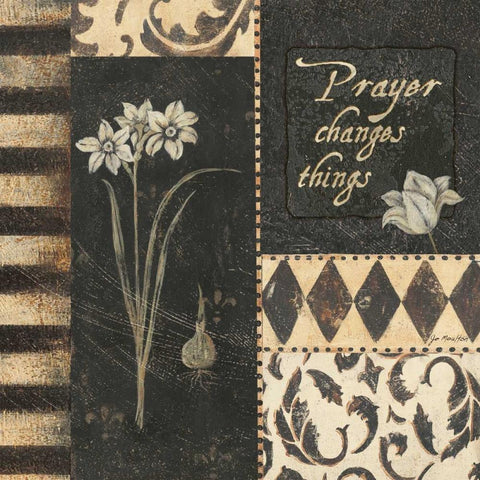 Prayer Changes Things Black Ornate Wood Framed Art Print with Double Matting by Moulton, Jo