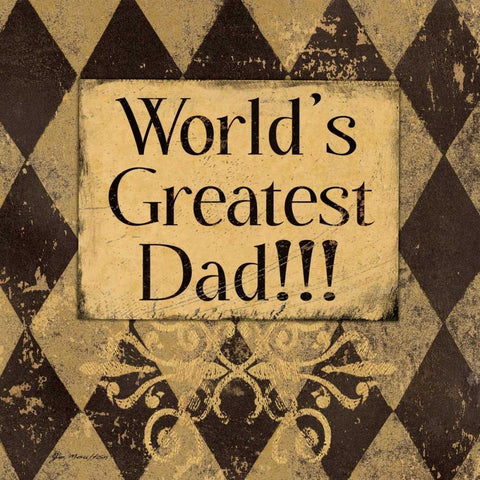 Worlds Greatest Dad Black Modern Wood Framed Art Print by Moulton, Jo