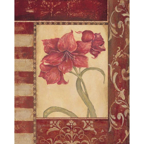 Sienna Blooms II Gold Ornate Wood Framed Art Print with Double Matting by Moulton, Jo