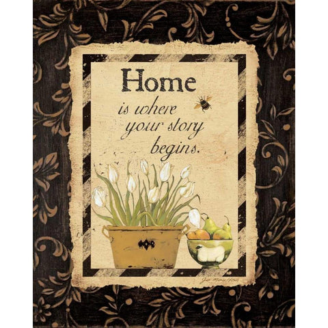 Home Black Modern Wood Framed Art Print by Moulton, Jo