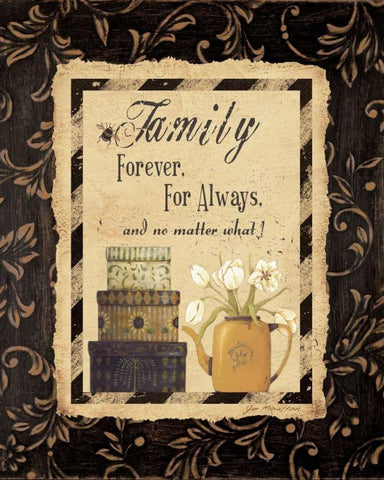 Family Black Ornate Wood Framed Art Print with Double Matting by Moulton, Jo