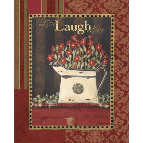 Live Laugh Love Gold Ornate Wood Framed Art Print with Double Matting by Moulton, Jo