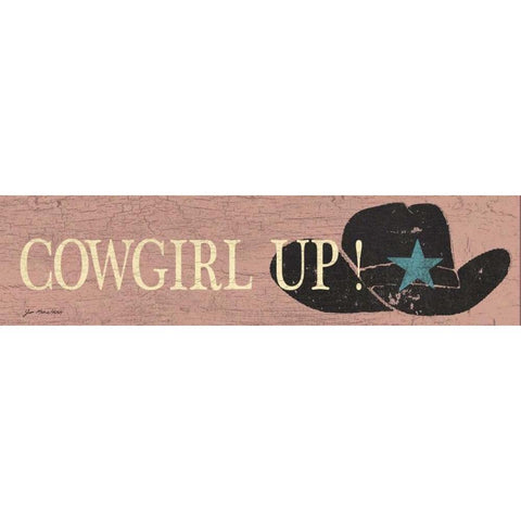 Cowgirl Up White Modern Wood Framed Art Print by Moulton, Jo