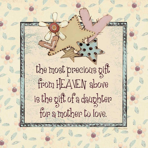 Daughter to Love Black Ornate Wood Framed Art Print with Double Matting by Moulton, Jo