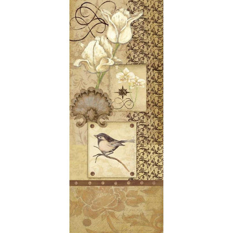 Floral Collage II Gold Ornate Wood Framed Art Print with Double Matting by Moulton, Jo