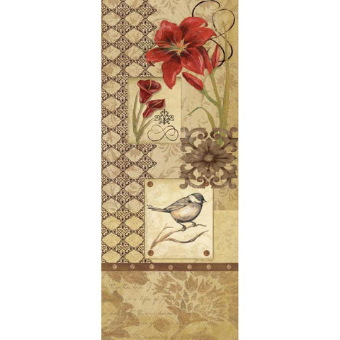 Floral Collage I Gold Ornate Wood Framed Art Print with Double Matting by Moulton, Jo