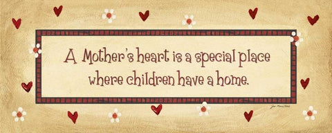 A Mothers Heart Black Ornate Wood Framed Art Print with Double Matting by Moulton, Jo