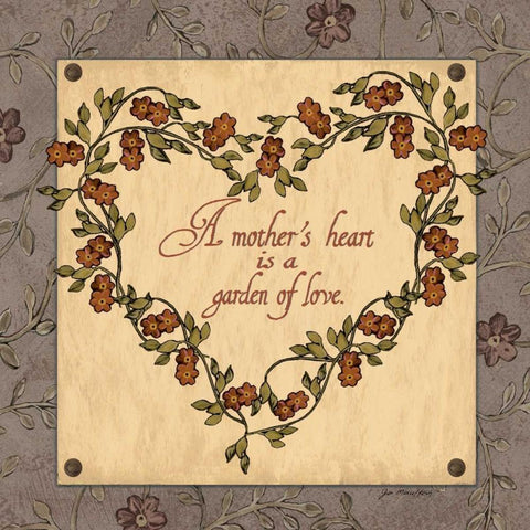 A Mothers Heart Gold Ornate Wood Framed Art Print with Double Matting by Moulton, Jo