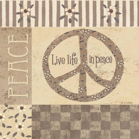 Peace Black Ornate Wood Framed Art Print with Double Matting by Moulton, Jo