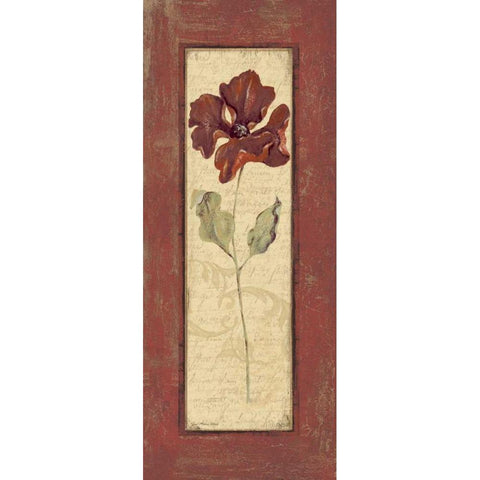 Crimson Petals I White Modern Wood Framed Art Print by Moulton, Jo