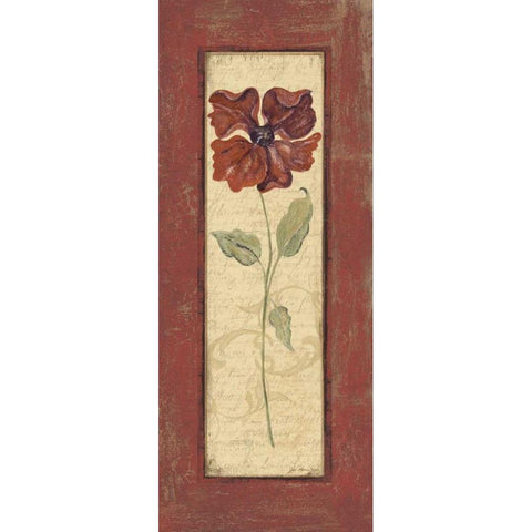 Crimson Petals II Gold Ornate Wood Framed Art Print with Double Matting by Moulton, Jo