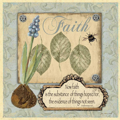 Faith Gold Ornate Wood Framed Art Print with Double Matting by Moulton, Jo