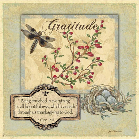 Gratitude White Modern Wood Framed Art Print with Double Matting by Moulton, Jo