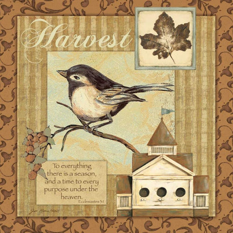 Harvest Black Modern Wood Framed Art Print with Double Matting by Moulton, Jo