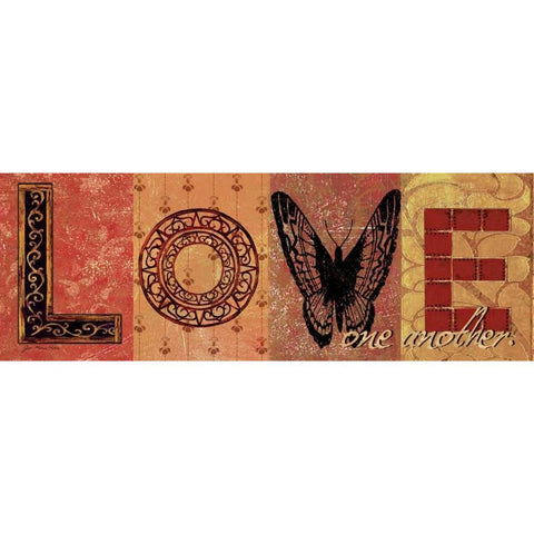 Love One Another Gold Ornate Wood Framed Art Print with Double Matting by Moulton, Jo