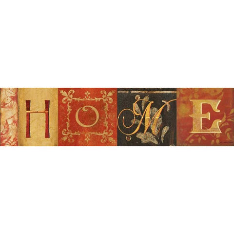 Home Gold Ornate Wood Framed Art Print with Double Matting by Moulton, Jo