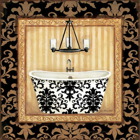 black Veranda Bath I Black Ornate Wood Framed Art Print with Double Matting by Moulton, Jo