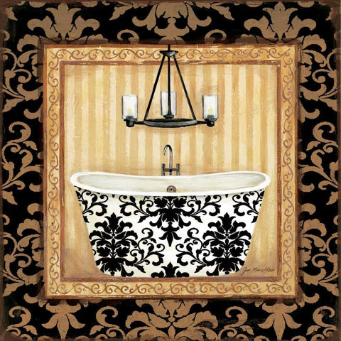 black Veranda Bath I White Modern Wood Framed Art Print by Moulton, Jo