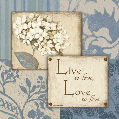 Live Love Black Ornate Wood Framed Art Print with Double Matting by Moulton, Jo