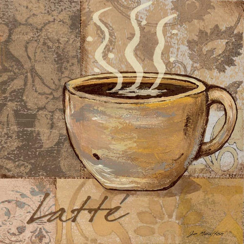 Latte White Modern Wood Framed Art Print by Moulton, Jo