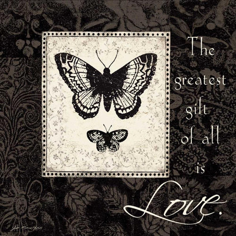 Gift of Love Black Ornate Wood Framed Art Print with Double Matting by Moulton, Jo