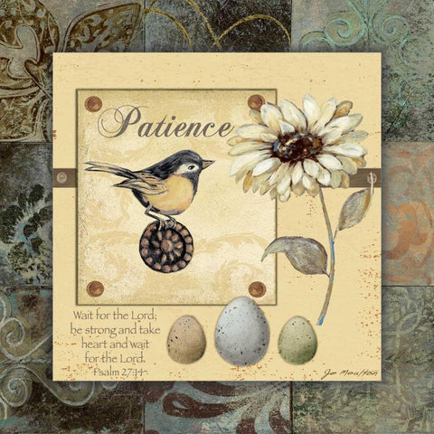 Patience White Modern Wood Framed Art Print with Double Matting by Moulton, Jo